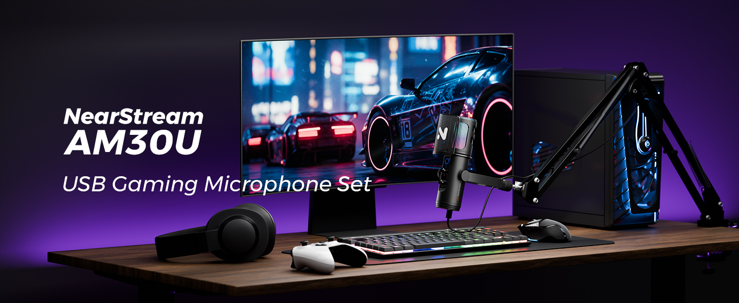 Amazon.com: NearStream RGB Gaming Microphone for PC with Noise